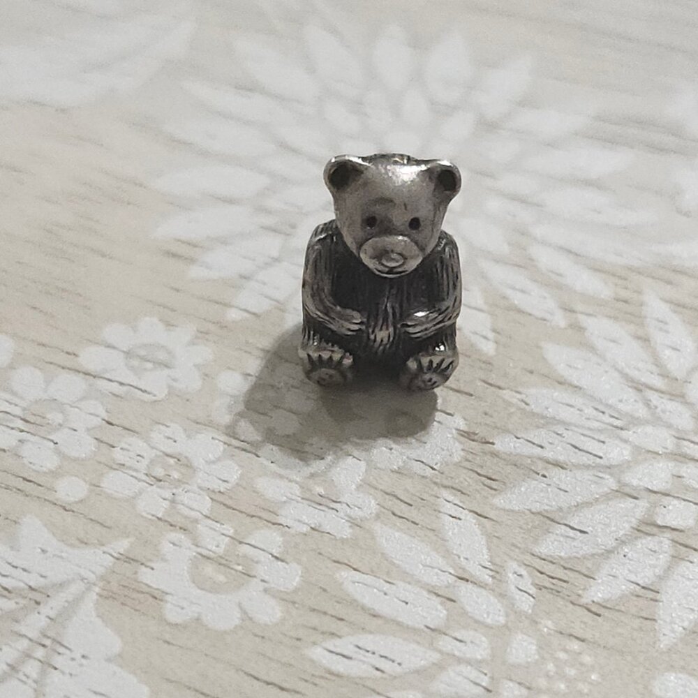 Pandora Sterling Silver Teddy Bear Stuffed Animal Charm Bead